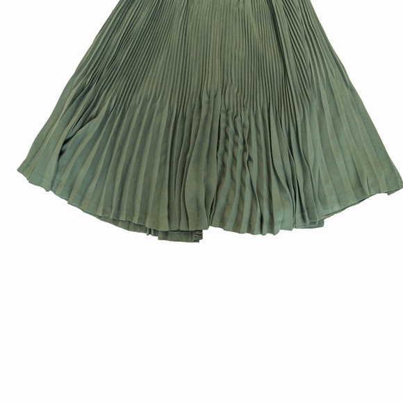 Theory Earth Green Pleated Maxi Skirt - Picture 11 of 15